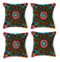 MAGGOT Embroidered Handmade Cushion Cover Cotton Sofa Decorative Cushion Pillow Cover Cushion Case 16" X 16" Inch