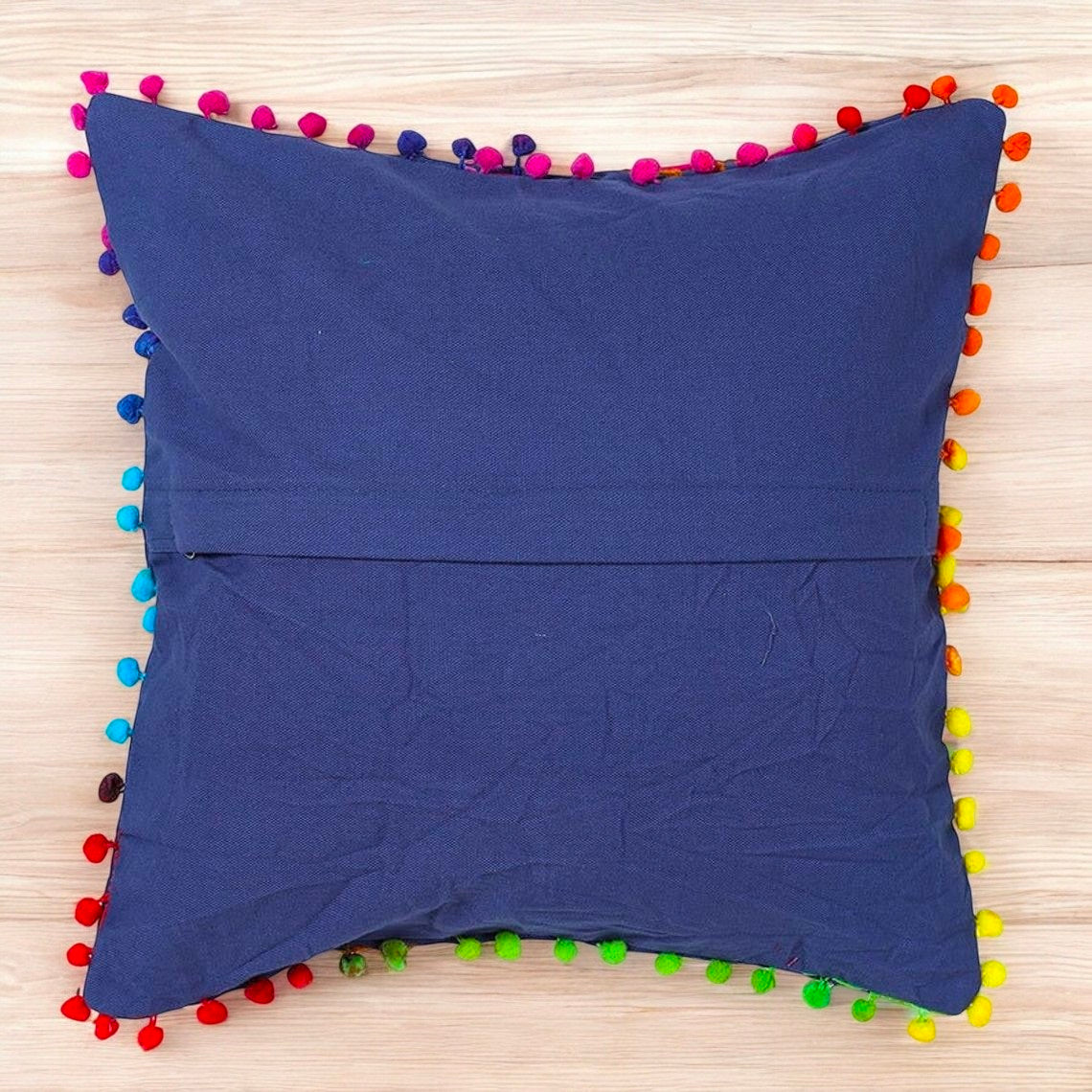 MAGGOT Embroidered Handmade Cotton Cushion Cover 16" X 16" Inch