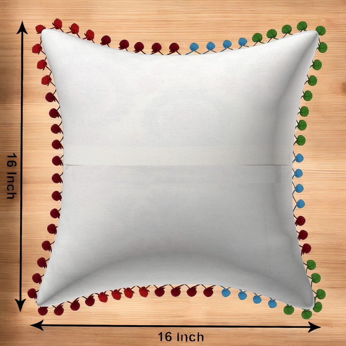 MAGGOT Decorative Hand Made Cotton Throw/Pillow Cushion Covers (16 X 16 Inches)