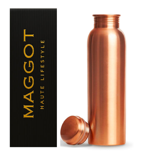 MAGGOT 100% Pure Copper, BPA Free Water Bottle, Leak Proof, Office Bottle, Boosts Immunity, Supports Digestive & Liver Health, Ayurveda Inspired