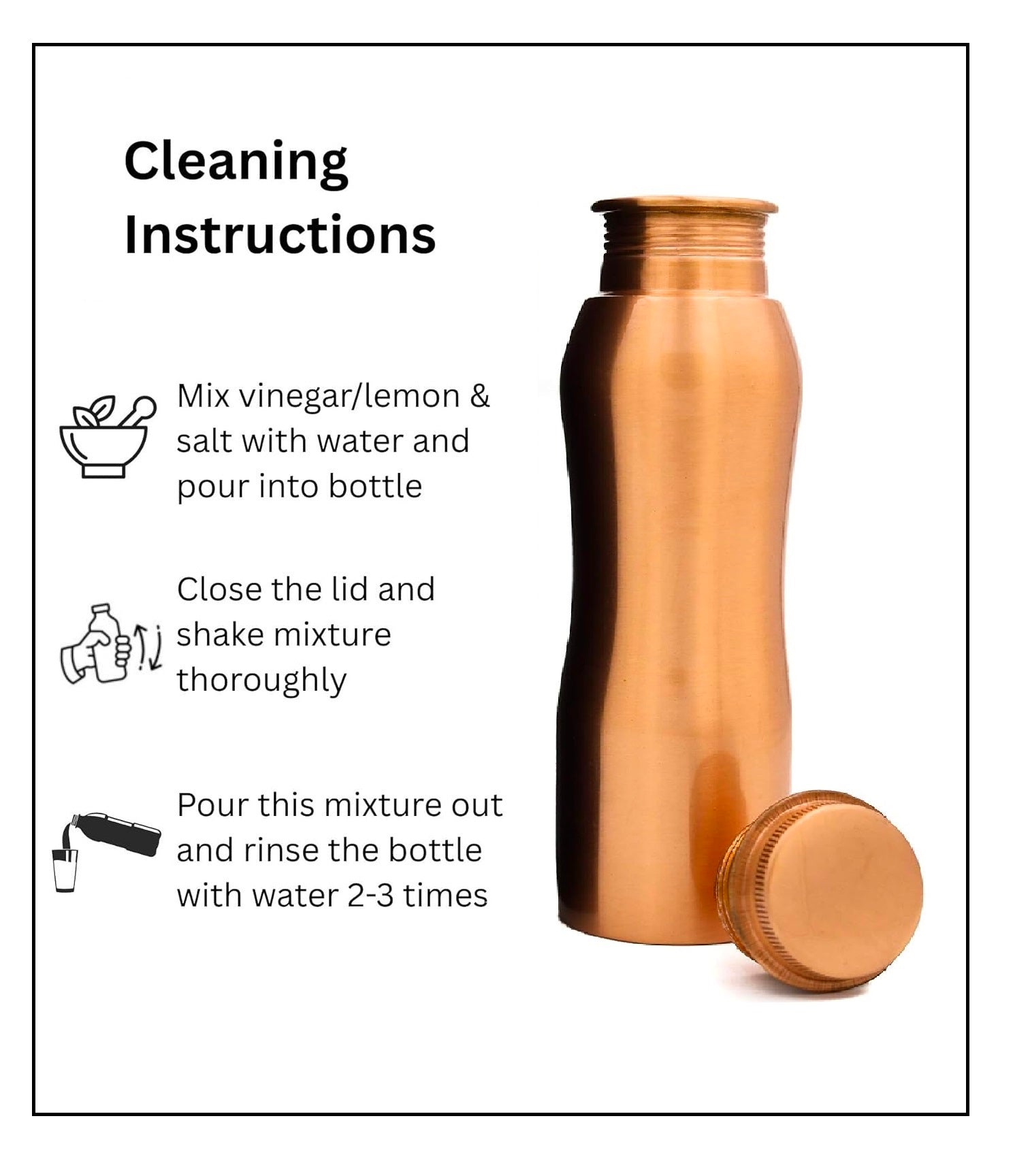 MAGGOT Copper Bottle (950ml): 100% Pure BPA-Free Water Bottle