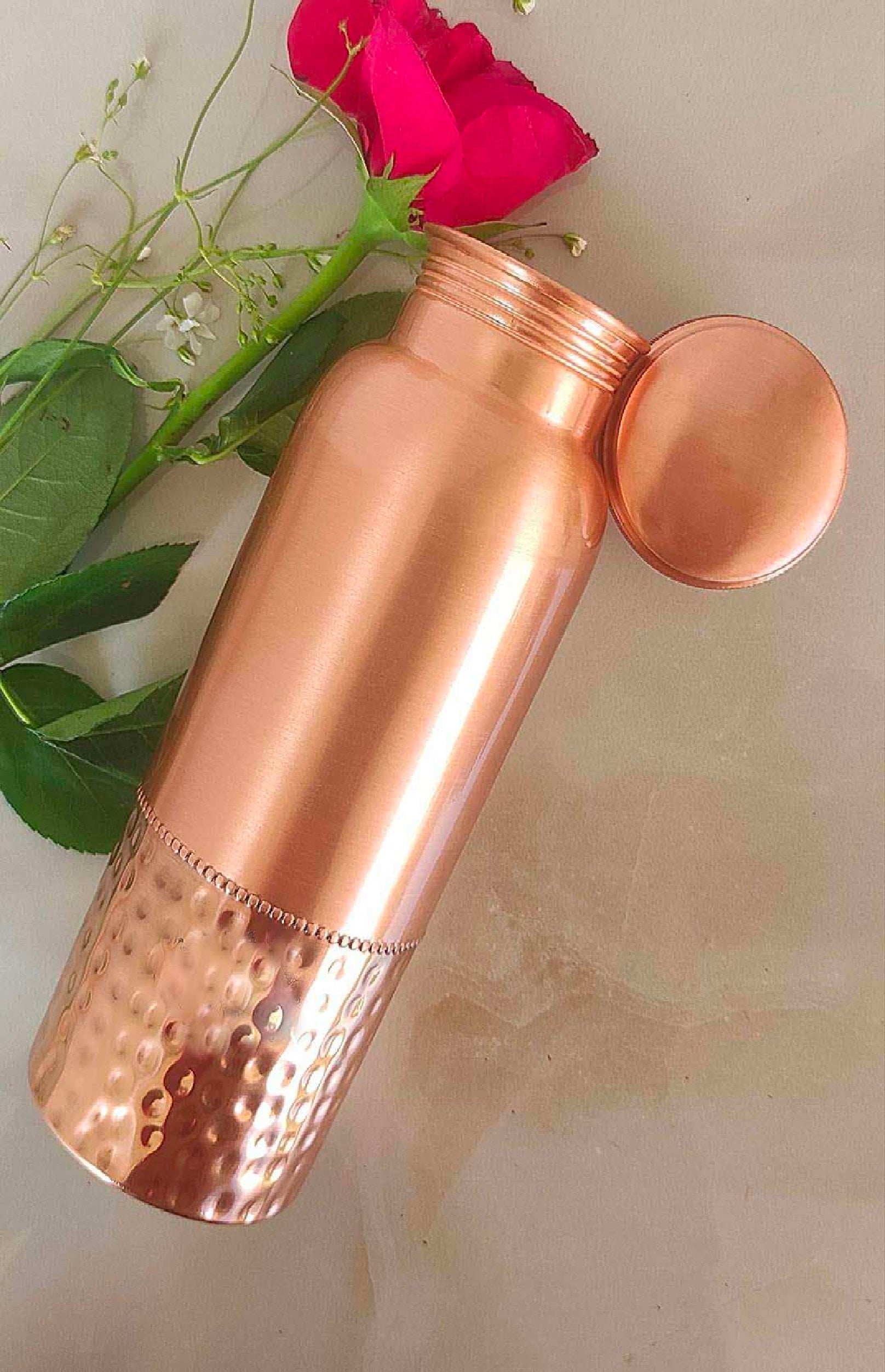 MAGGOT Copper Bottle (1 Liter): 100% Pure BPA-Free Water Bottle Leak Proof | Office Use