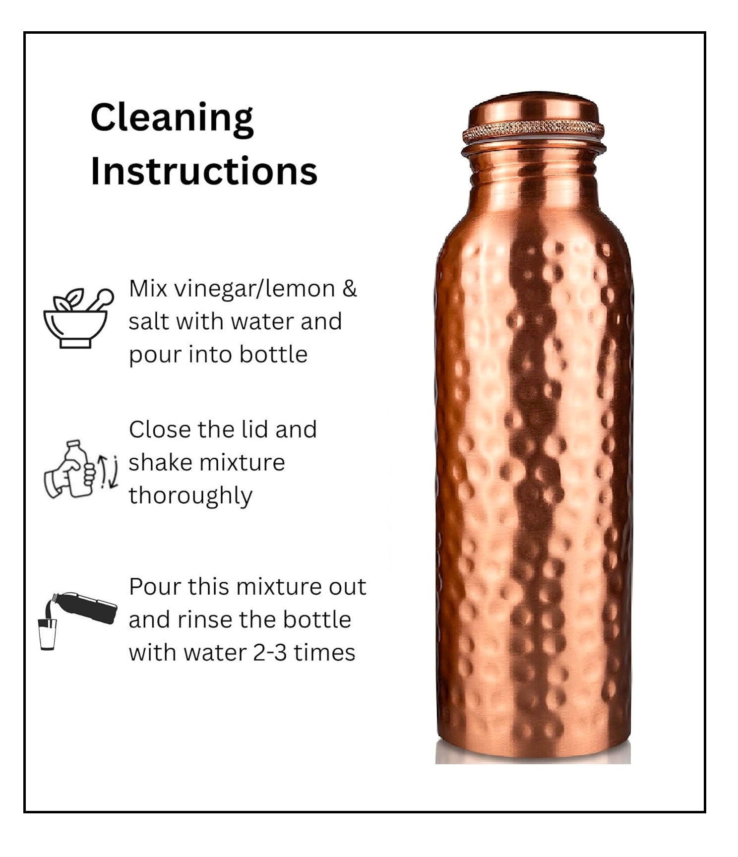 MAGGOT Handcrafted Copper Bottles for Water with Leak Proof Lid (1 Liter): 100% Pure BPA-Free